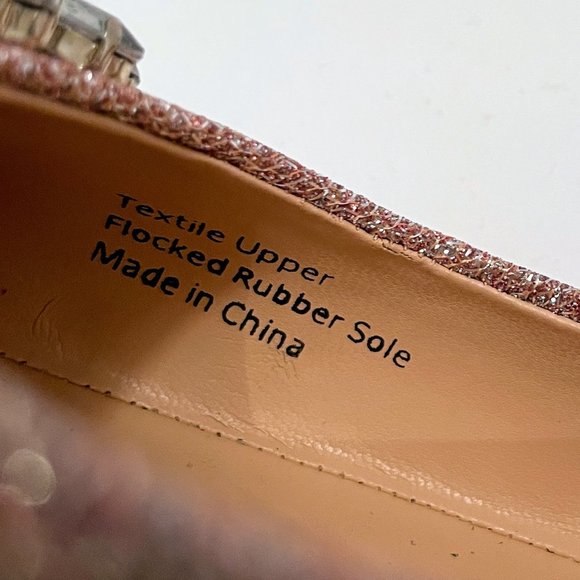 Jewel Badgley Mischka Pink & Silver Pointy Toe Flats with Gem Embellishment Sz.8 - Picture 7 of 11